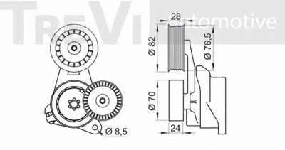 TREVI AUTOMOTIVE ta1785 -  Натяжная планка, поликлиновой ремень